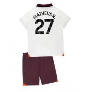 Manchester City Matheus Nunes #27 Gostujuci Dres za Dječji 2023-24 Kratak Rukavima (+ kratke hlače)